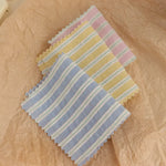 tissu rayé coton polyester bleu rose jaune décontracté pastel opalescent vertical fin rapide respirant