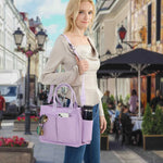 sac main femme violet uni moderne poches multiples bandoulière ajustable toile nylon