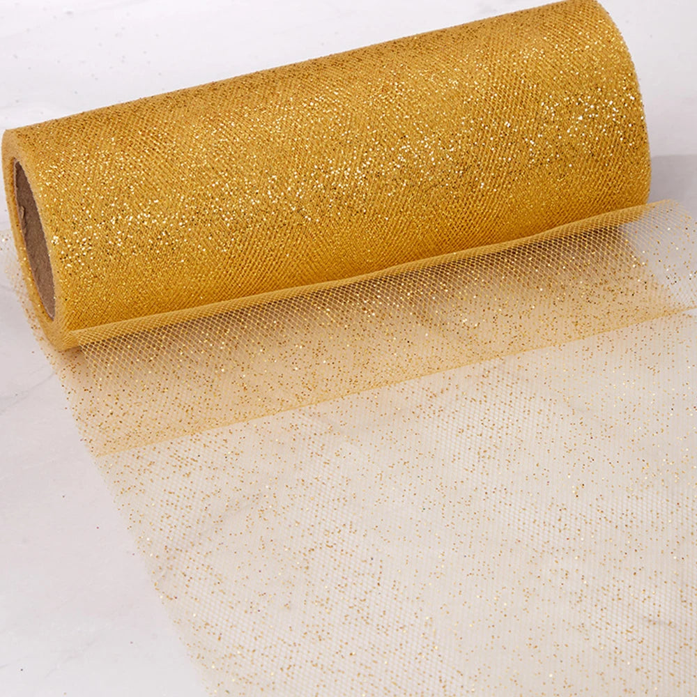 rubans tulle glitter opaques divers couleurs 15cm large 10yards longueur