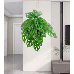plantes artificielles vertes feuilles perforées modernes décoration intérieure pot tropical