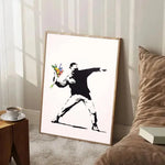 affiche art contemporaine street banksy graphique abstraite noire blanche verte murale salon decoration