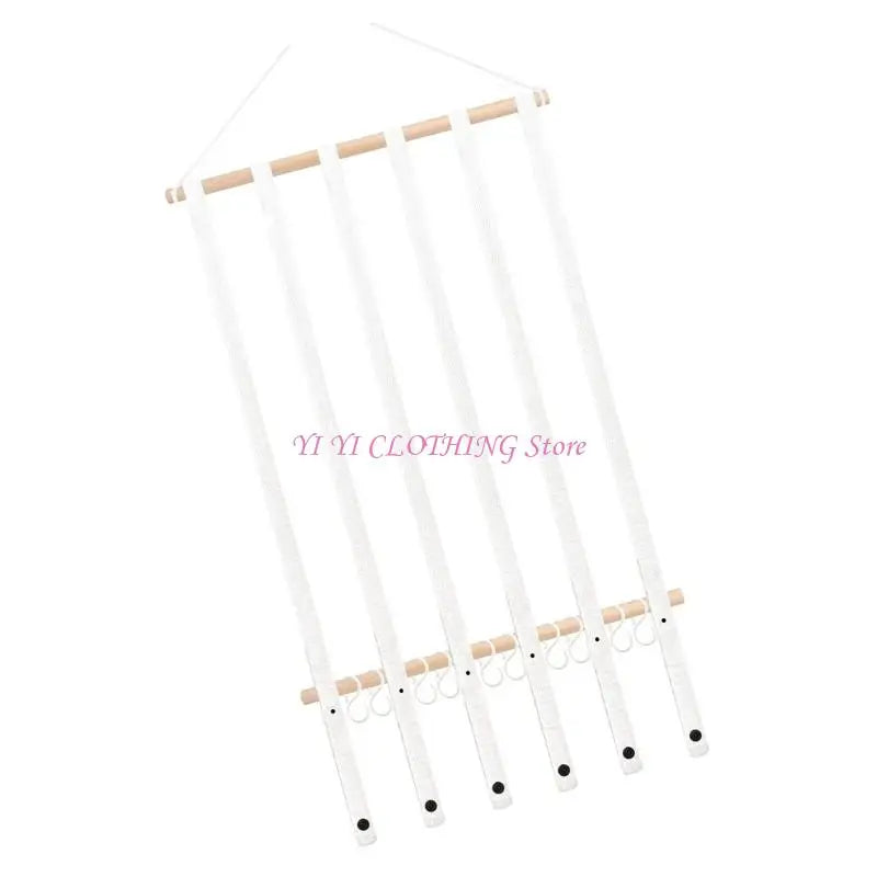 porte accessoires cheveux blanc moderne suspension clips cheveux tissu bohème organisation cheveuxcoration intérieure