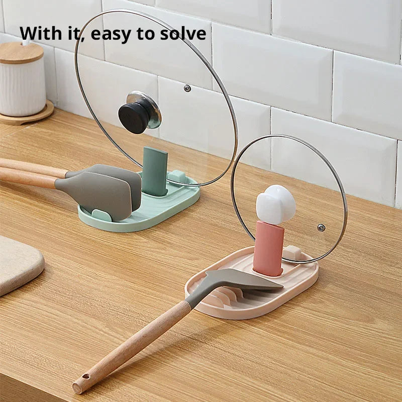 porte couvercles adhésifs modernes couleurs vert rose blanc casseroles spatules ridges cuisine