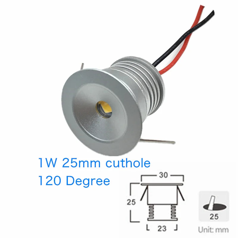Downlight LED mini 1W 3W argenté moderne grille aluminium câble tissage 3000K 4000K 6000K