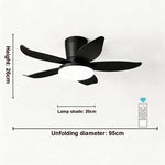 ventilateur moderne noir bois foncé simple silencieux led controle mural traditionnel garantie