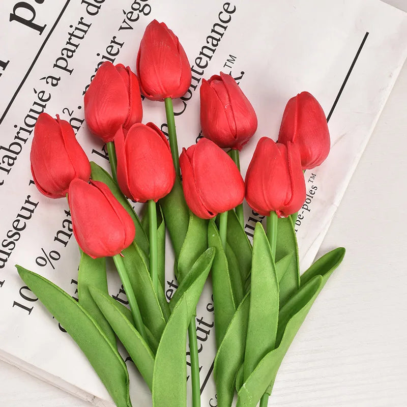 tulipes artificielles orange jaune bleu rose blanc modernes extérieures 10 pièces