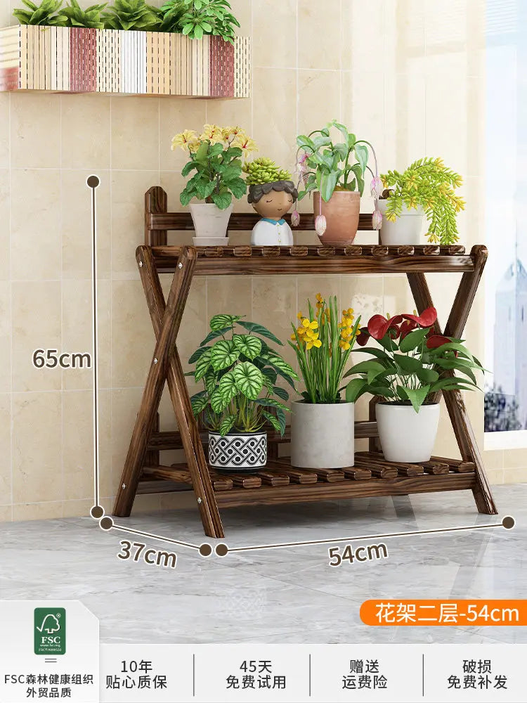 étagère fleurs bois moderne niveaux marron foncé intérieur extérieur assemblage
