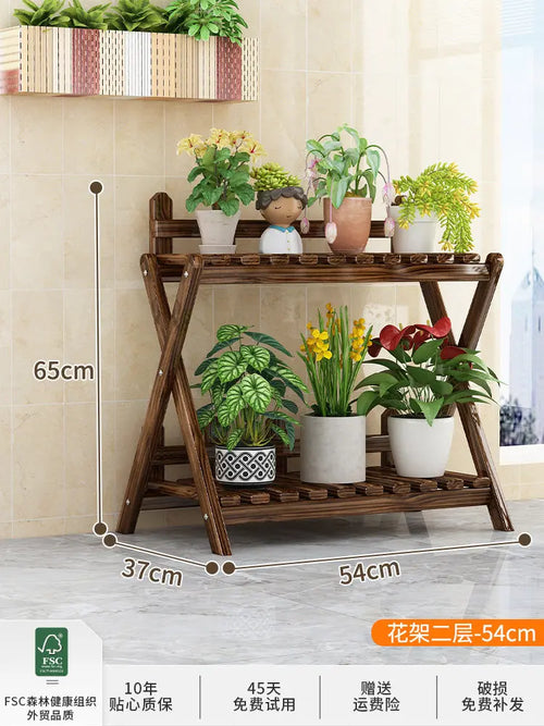 étagère fleurs bois moderne niveaux marron foncé intérieur extérieur assemblage