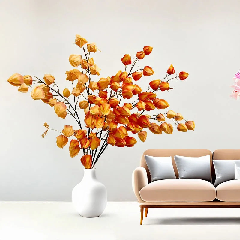 bouquet artificiel orange bleu rouge vert feuilles coeurs moderne intérieur decoration 98CM