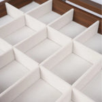 boîte bijoux moderne blanc marron neutre réutilisable clapets 12 18 24 30 grilles