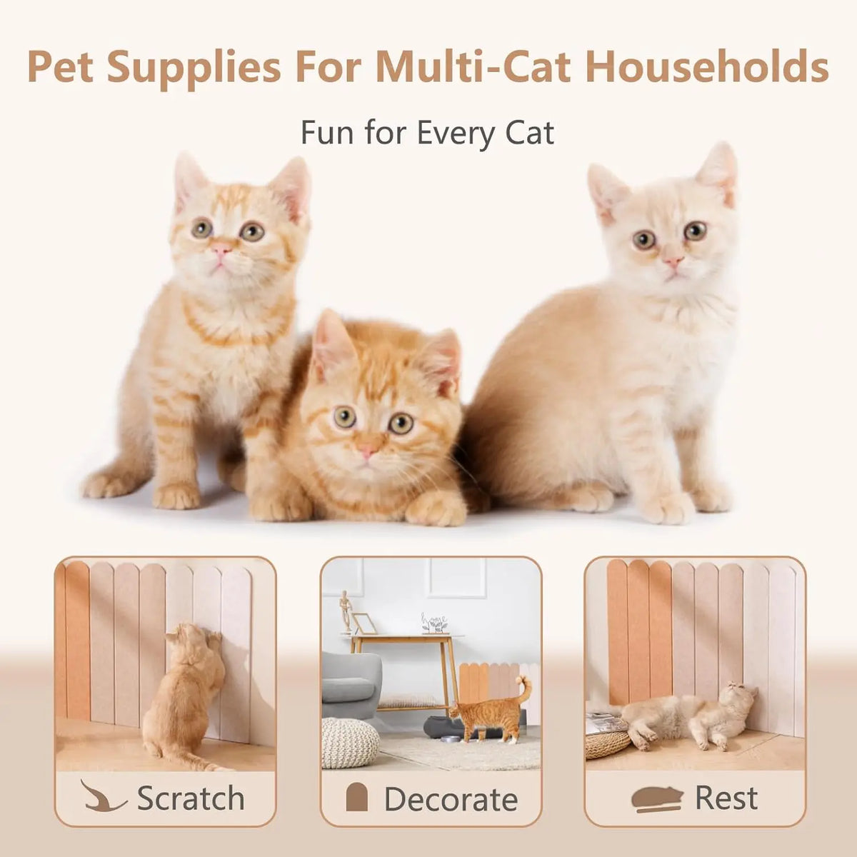 protecteur mur chat vert marron clair beige adhésif texture douce moderne pièces 12 24