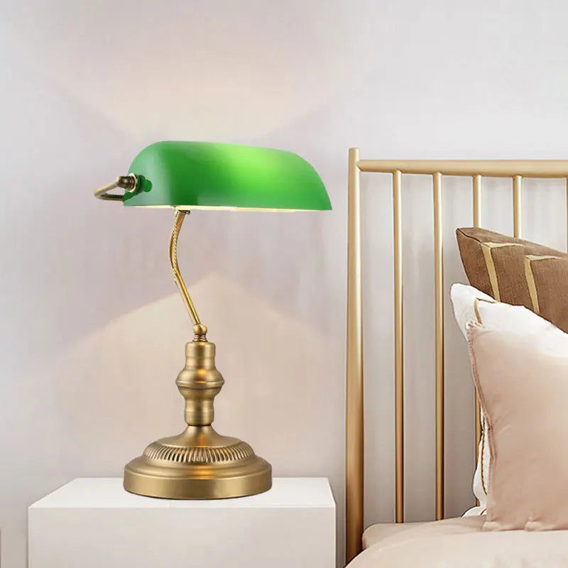 lampe table classique vert doré métal opac certifié chambre coucher