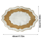 set table vert rustique motifs concentriques bords ondulés infroissable respectueux environnement
