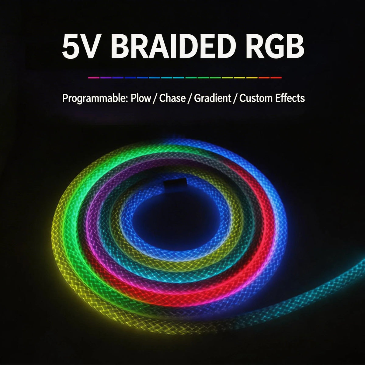 ruban led multicolore maille moderne 360 degrés flexible étanche 1m 2m 3m 4m 5m