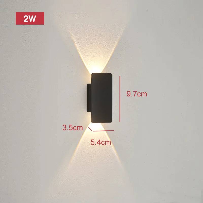 applique murale moderne extérieure led 18w aluminium hydrofuge ip65 noir 61cm