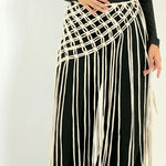 ceinture tissée franges vert olive blanche boho chic femme ACCESSOIRE JUPES MODE ETHNIQUE ANCIENT