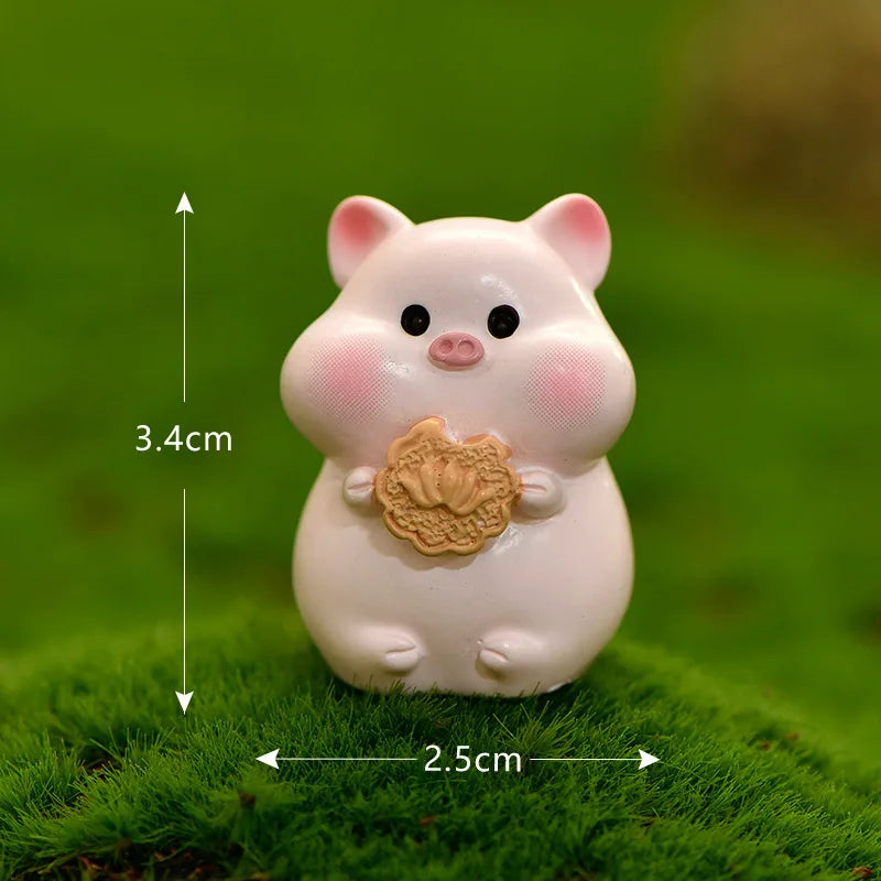 figurines animaux dessin animé mignon résine cochon chat mouton licorne miniature decoration jardin halloween