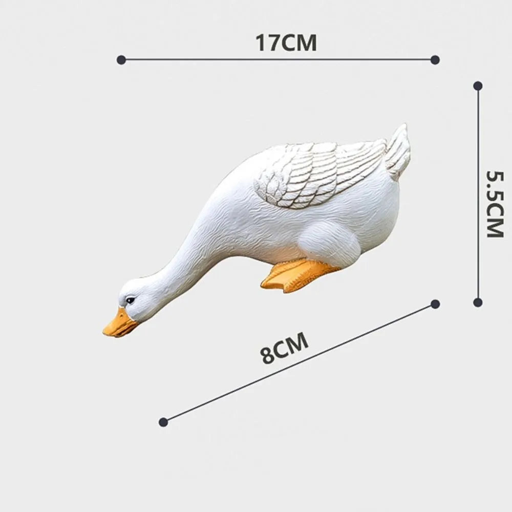 figurines canards blanc orange texturées décoration animaux jardin extérieur miniature chic ornement