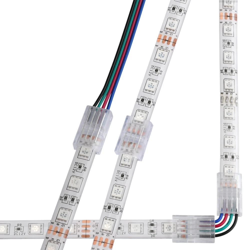 ruban led blanc carrés lumineux moderne clips transparents câbles colorés 12v certification rohs cee