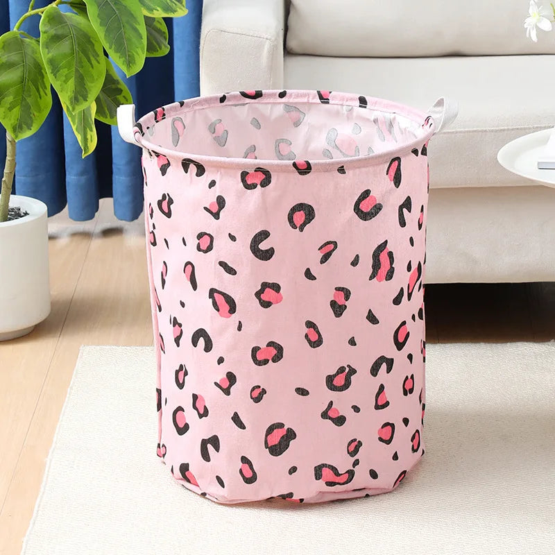 panier linge pliable polyester étoiles taches poignées moderne gris bleu marron blanc rose