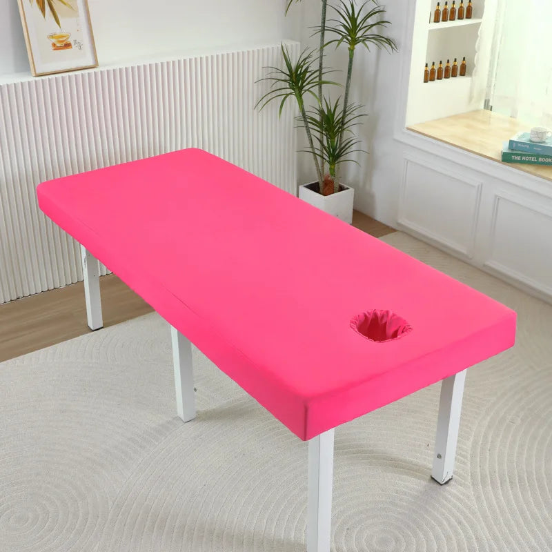 housse lit massage spa drap housse coton doux table massage couleur unie moderne