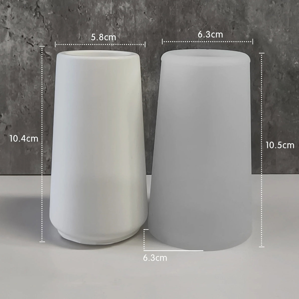 vases silicone blancs rayures verticales modernes décoration bricolage artisanal maison