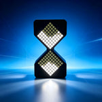 horloge led pixelée moderne minimaliste blanc noir ajustement luminosité affichage temps switch charge cabled
