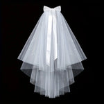 voile mariée tulle blanc classique clips ruban satin romantique fiançailles propositions photographie