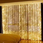 rideau lumineux led blanc transparent moderne télécommande câble usb 5v modes noël