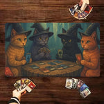 tapis jeu multicolore chats sorcières cartes non glissant illustration art opacité gaming