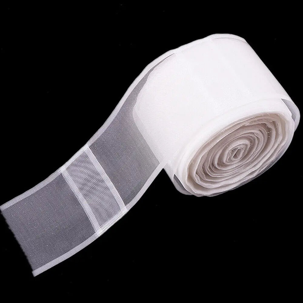 rideau accessoire ruban tissu blanc gris transparent décoration maison moderne 5mètres
