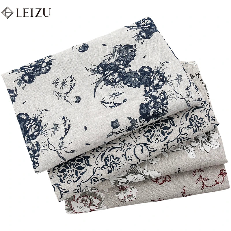 tissu imprimé fleurs feuilles beige bleu rouge résistance abrasion classique vintage 180x150cm 45x150cm 90x150cm