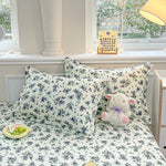taies d'oreiller fleurées ensemble literie classique oreiller drap plat ours rose doux