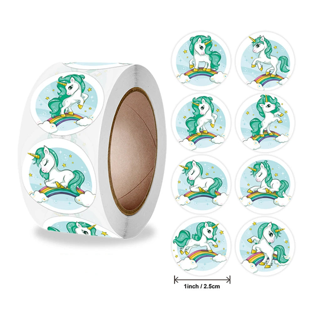 autocollants licorne arc ciel nuages fleurs adhésifs dessin animé multicolor rose blanc violet anniversaire