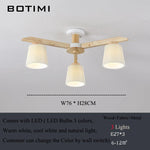 plafonnier led bois abat jour plissé moderne minimaliste chambre salon sourceMapping: