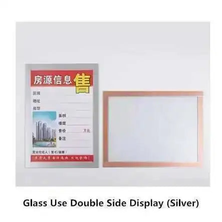 cadre magnétique auto adhésif transparent noir doré moderne minimaliste double face papier a4