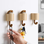 porte clés mural adhésif moderne écureuil ours rose blanc