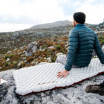 matelas camping blanc marron texturé double valve isolation thermique 20°C tpu nylon moderne