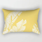 taie d'oreiller rectangulaire jaune clair motif géométrique moderne housse coussin canapé coton 30x50cm