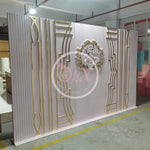 panneau décoratif mariage anniversaire fête blanc doré ornements floraux géométriques art déco pvc acrylique