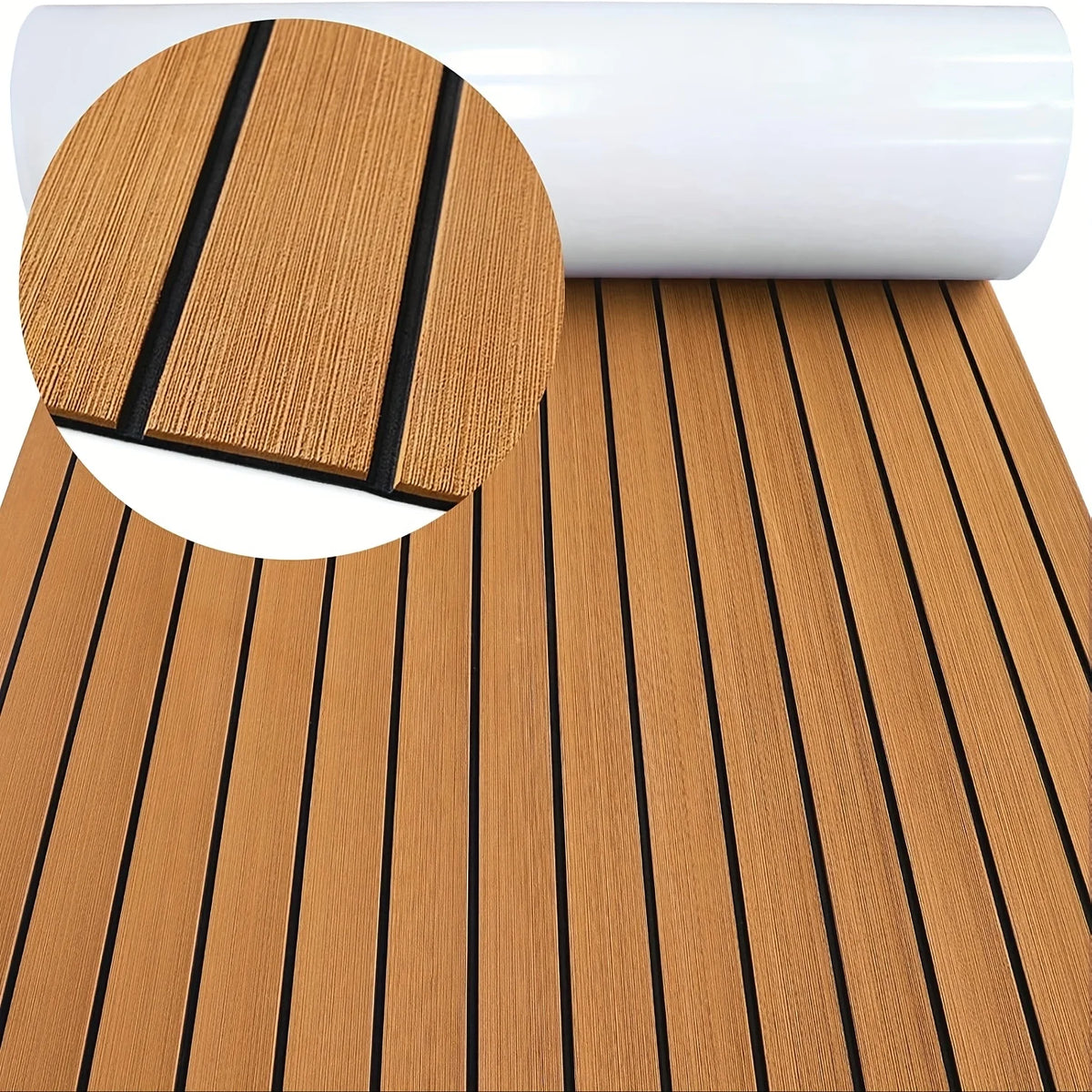 tapis sol bateau mousse eva antidérapant auto adhésif bleu clair noir rayures moderne