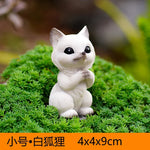 statuette renard fourrure résine moderne décoration intérieure animal compagnie ornement blanc orange