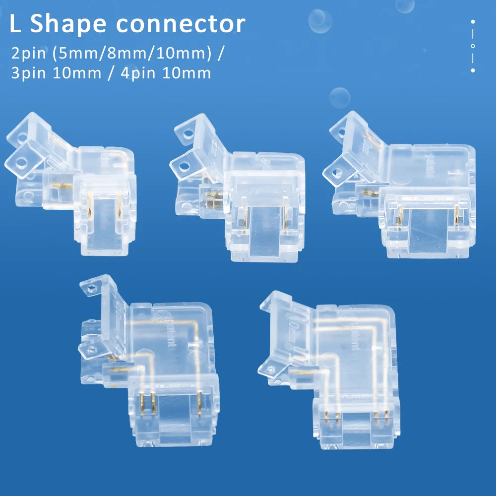 connecteurs led transparents 2pin 3pin clips câbles rgb cct cob 5v 12v 30v ul