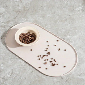tapis alimentation chat antidérapant imperméable bol animal multi animaux moderne plateau ovale lisse rebord