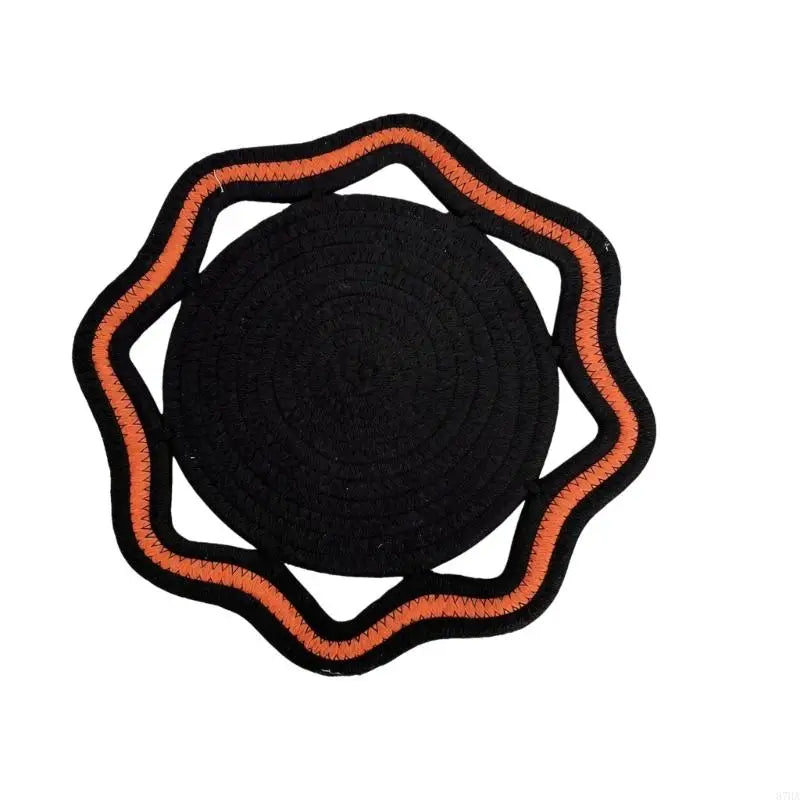 tapis table tissé spirale gris blanc rouge noir respectueux environnement