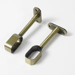 support mural rideau noir bronze moderne plaque fixation