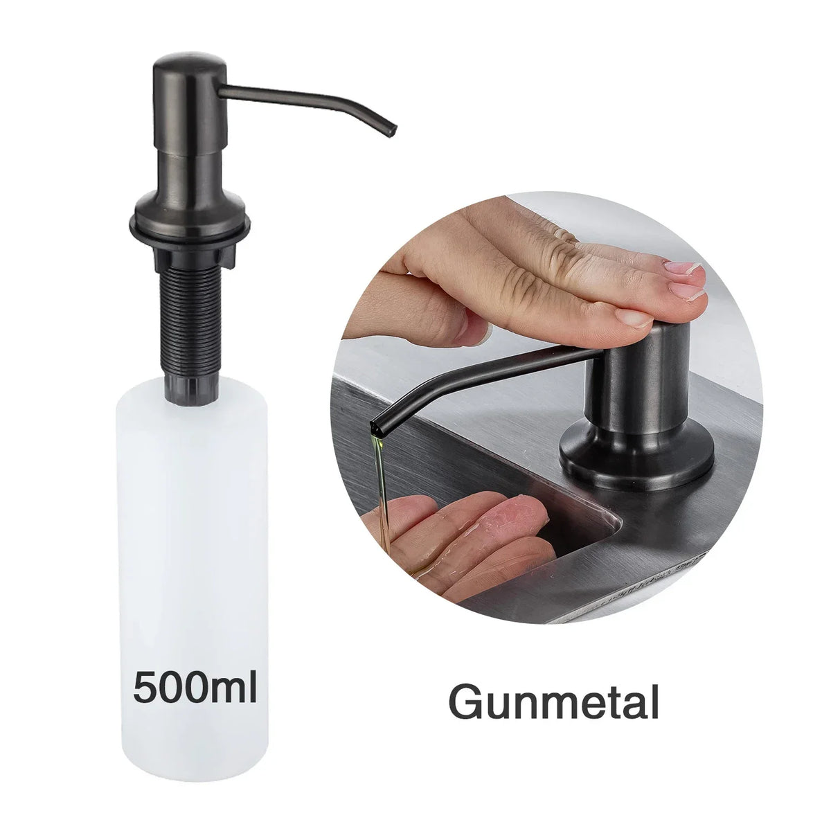 distributeur savon liquide main acier inoxydable bouteille pe 500ml rotatif bronze chrome moderne cuisine