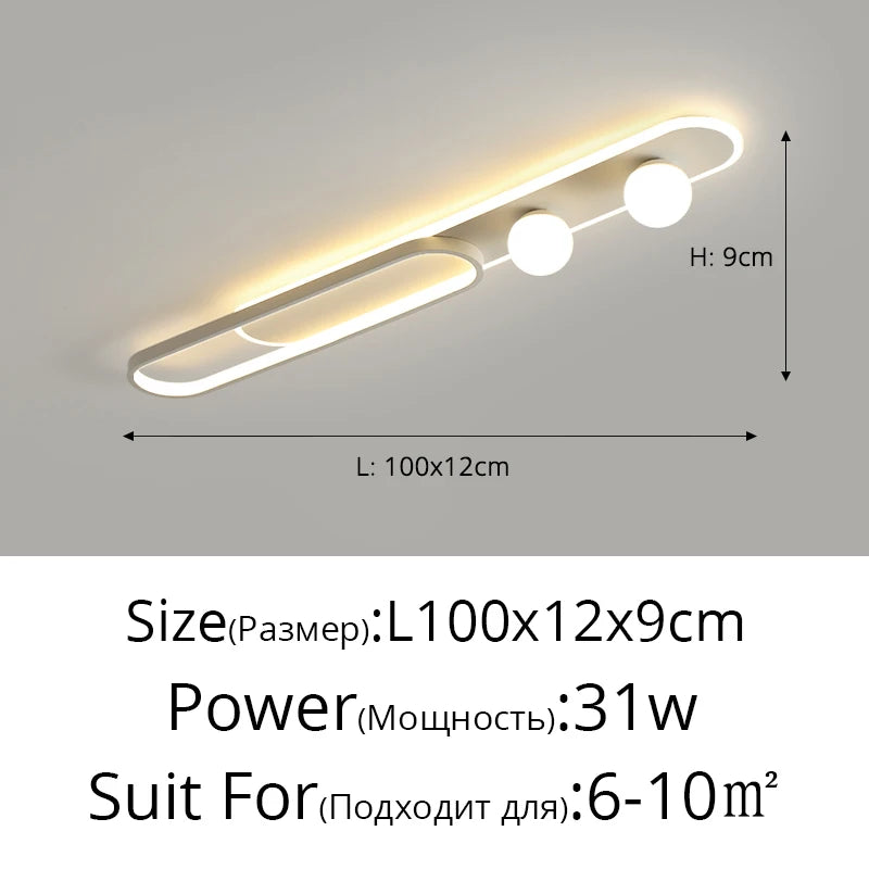 lampe couloir moderne blanc noir doré sans télécommande opacité contemporaine aluminium monté surface