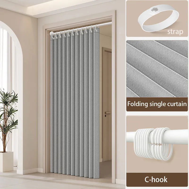 rideau plissé polyester beige clair texture lin moderne opacité pliable sans perçage chambre cuisine