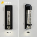 lampe murale moderne cristal bulle aluminium anti rouille extérieure noir argenté led ip65 garage